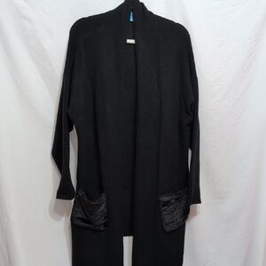 Black Open Front Women's Sweater